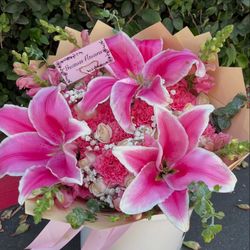 Lily And Rose Flower Bouquet 💐