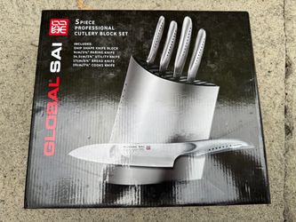 Knives Global SAI 5-Piece Professional Cutlery Block Set New in Box Knife