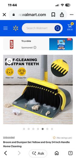 Broom and Dustpan Set Brown and Tan 54 Inch Handle Home Cleaning ..