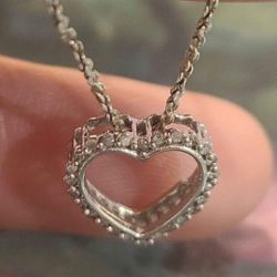 10k diamond heart and 925 chain