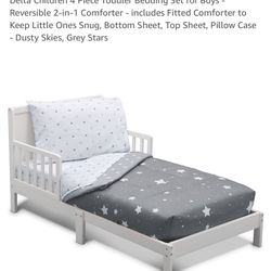 Delta Toddler Bedding Gray Star Design 