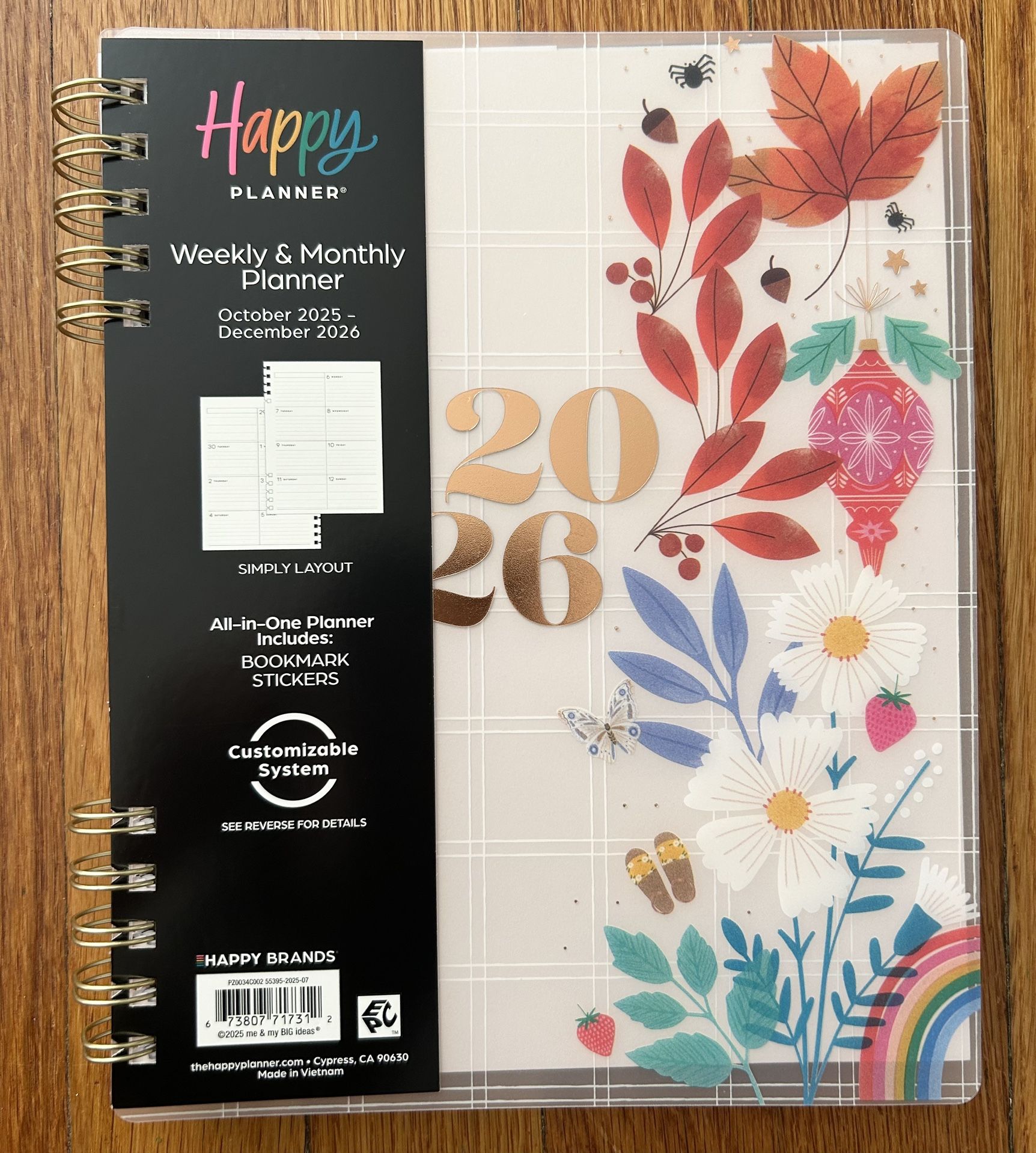 New unused Happy PLANNER® Weekly & Monthly Planner October 2025 - December 2026