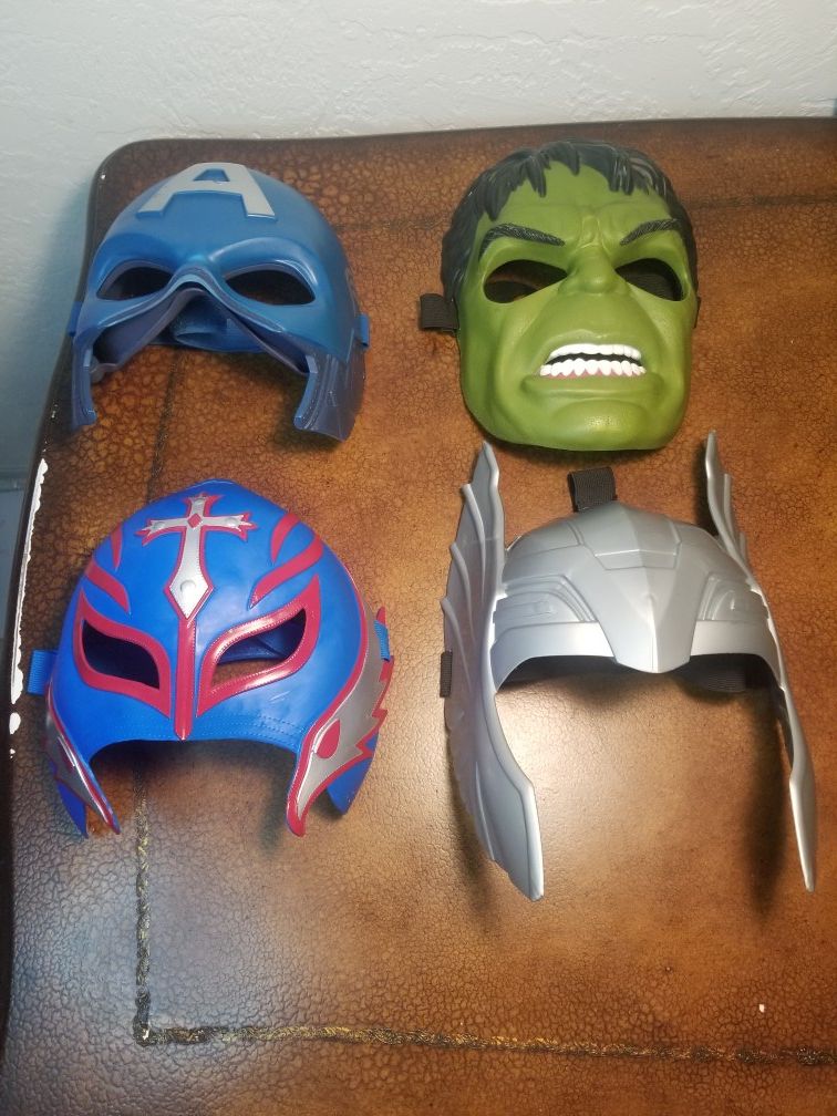 Marvel kids mask and rey mysterio mask lot