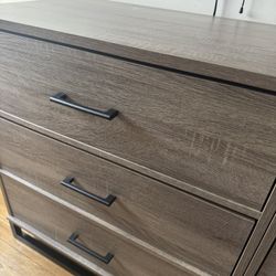 Wooden Grey 3 Draw Dresser X2 
