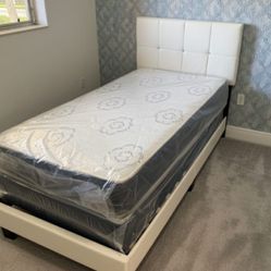 New TWIN BED FRAME WITH MATTRESS FREE BOXSPRING BED SET // TWIN BED FRAME WITH MATTRESS NEW BEDROOM FURNITURE SET 