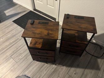LED Nightstand with Charging Station