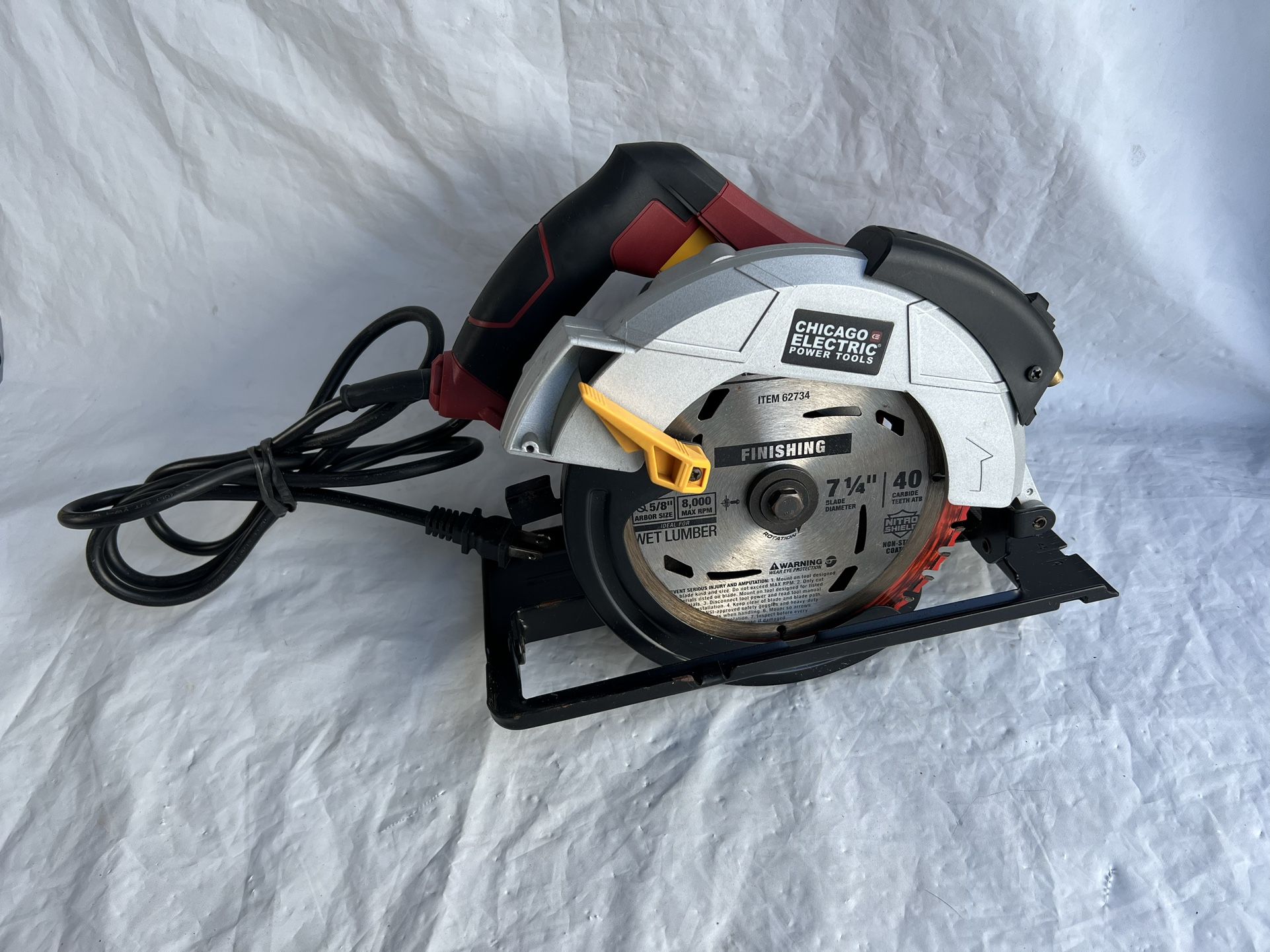 7 1/4" Circular Saw With Laser Guide System Chicago Electric