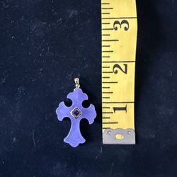 Lavender Jade & Amethyst Cross Pendant