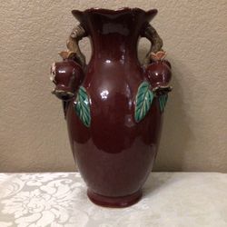 Vintage Asian Hand Painted Ceramic Vase 