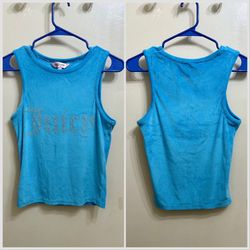Juicy Couture Velour Tank Top With Rhinestone Embellished Logo Size Large