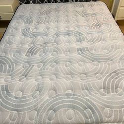 Queen Mattress (New) W/bed Frame + Drawers