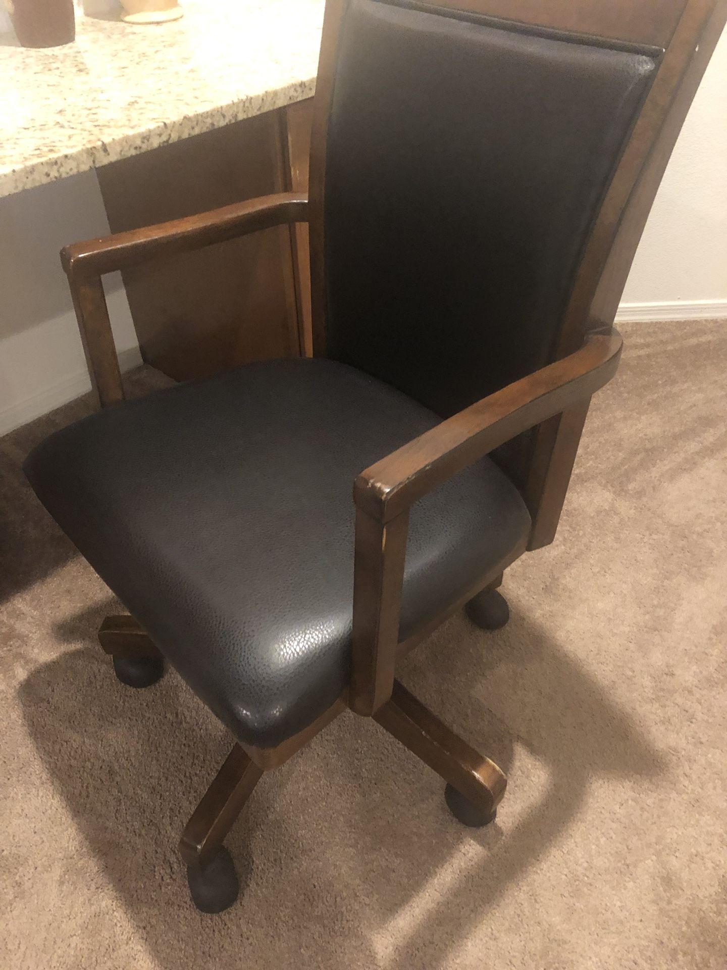 Leather & Wood Desk Chair for Sale in Scottsdale, AZ OfferUp