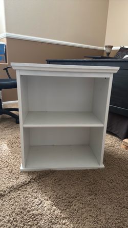 White Wood Bookcase with Two Shelves