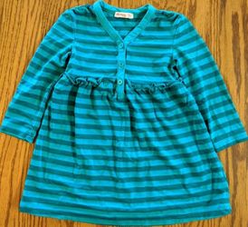 Ella Moss Girls 3-6M Long Sleeve Blue Striped Dress