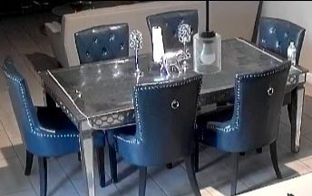 Large Dining Table and 6 leather chairs