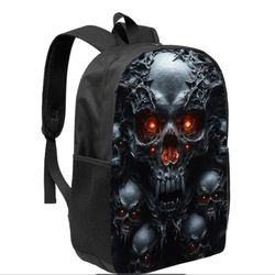Man's Gothic Skull Backpack with Red eyes 