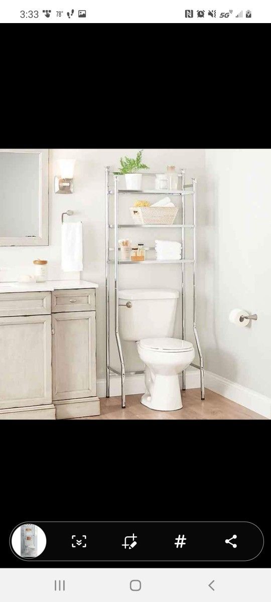 NEW ORG 3-Tier Over-the-Toilet Space Saver in Chrome