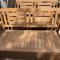 Outdoor storage bench