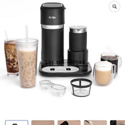 Mr. Coffee 4-in-1 Single-Serve Latte, Iced, and Hot Coffee Maker with Milk Frother