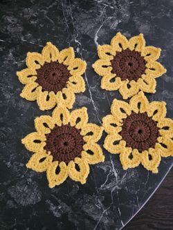 Handmade Sunflower Coasters 