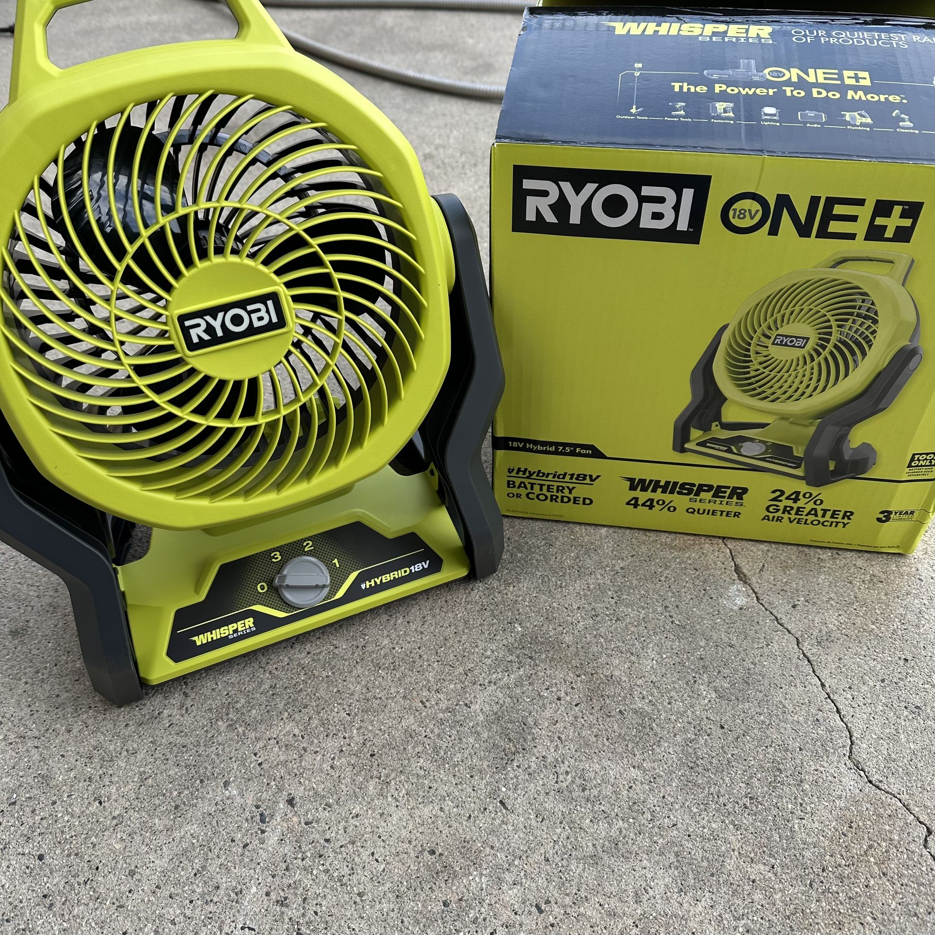 RYOBI ONE+ 18V Cordless Hybrid WHISPER SERIES 7-1/2 in. Fan (Tool Only)