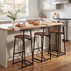 Homy Casa Malia Set of 3 27" Counter Height Bar Stools for Kitchen Island Open Box