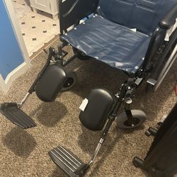 Wheelchair- Invacare Tracer SX5 Reclining Wheelchair W/Elevated Footrests + Anti Tippers+ Axiom Seat Cushion + Headrest + 20” Seat Width 