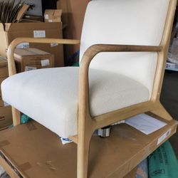 Esters Wood Armchair Cream Boucle Only 1  Chair 