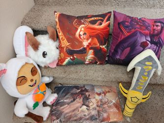 League of Legends Merch Bundle Plush Pillows Prints