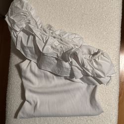 White One Shoulder Bodysuit - M