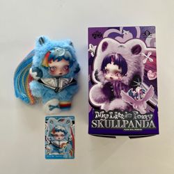 pop mart skullpanda my little pony plush doll pendant - rainbow dash