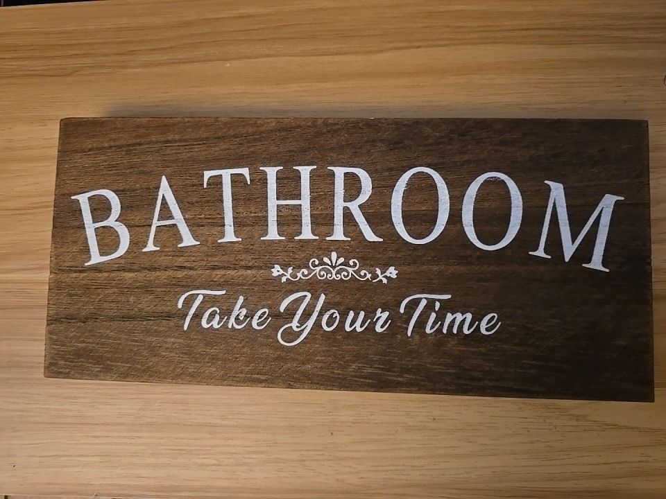 Rustic Bathroom Ruler Sign Vintage Bathroom Wooden Signs Farmhouse Wall