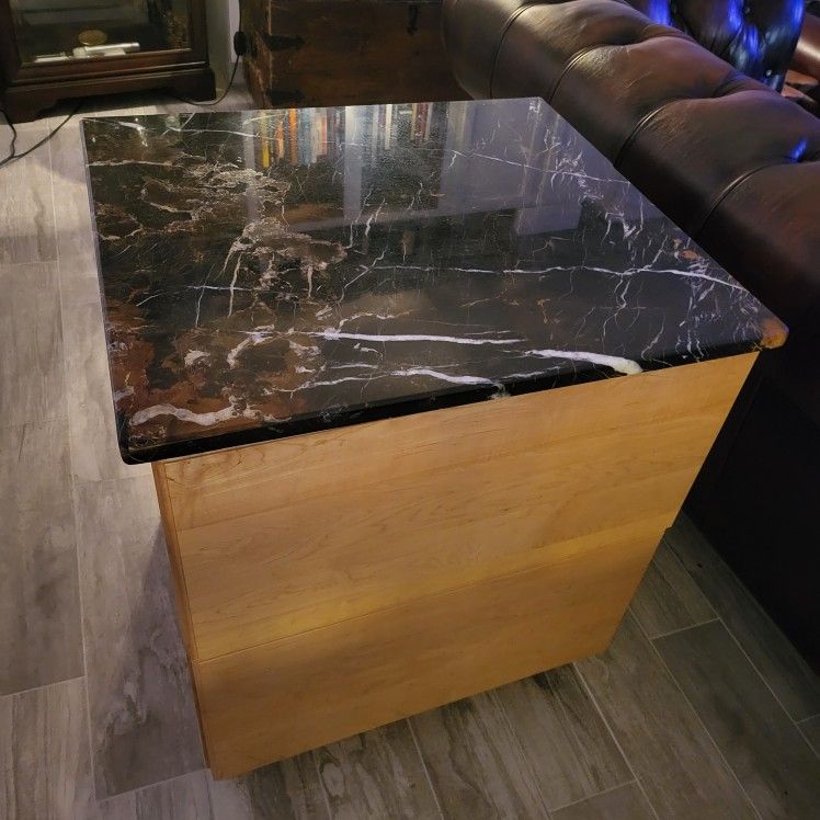 Solid Wood File Drawer-Marble Top- Custom Piece