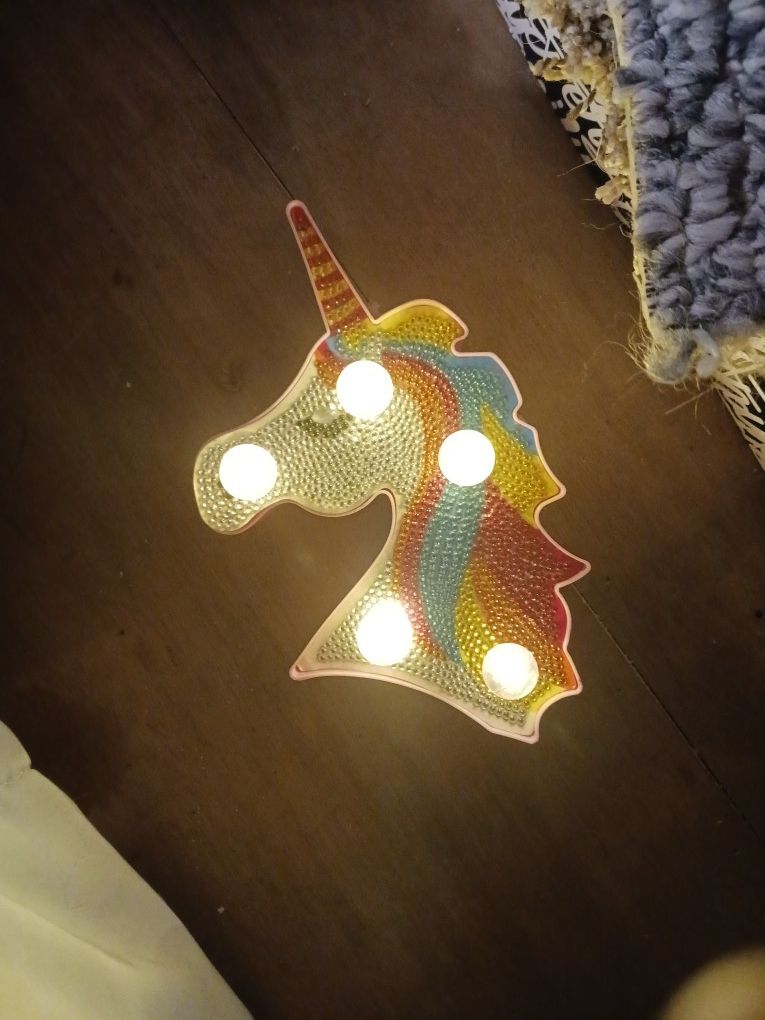 Dimond Painting Unicorn With Lights