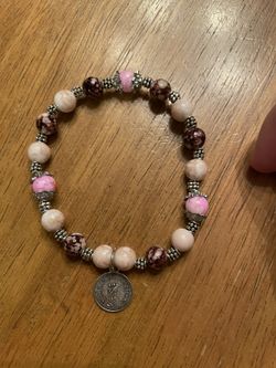 Vintage Cream And Pink Bracelet