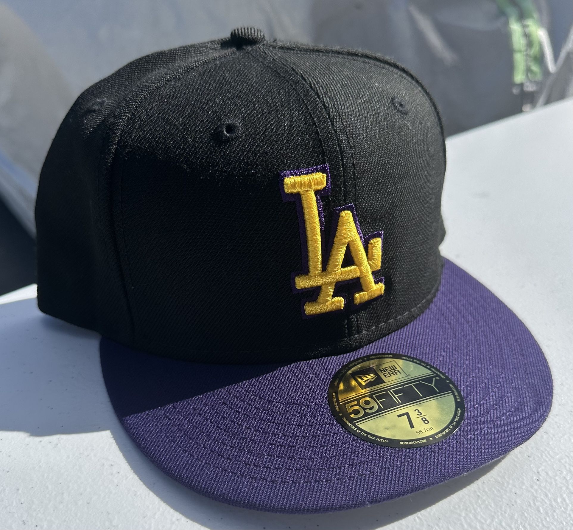 Los Angeles Dodgers Fitted Hat 7 3/8 Lakers Brand New