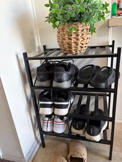 Black Wood Shoe Rack