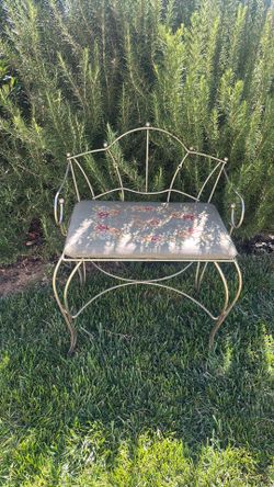Vintage metal vanity chair