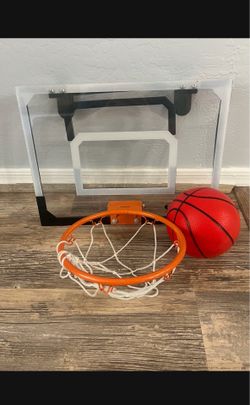 Over the door basketball hoop with ball