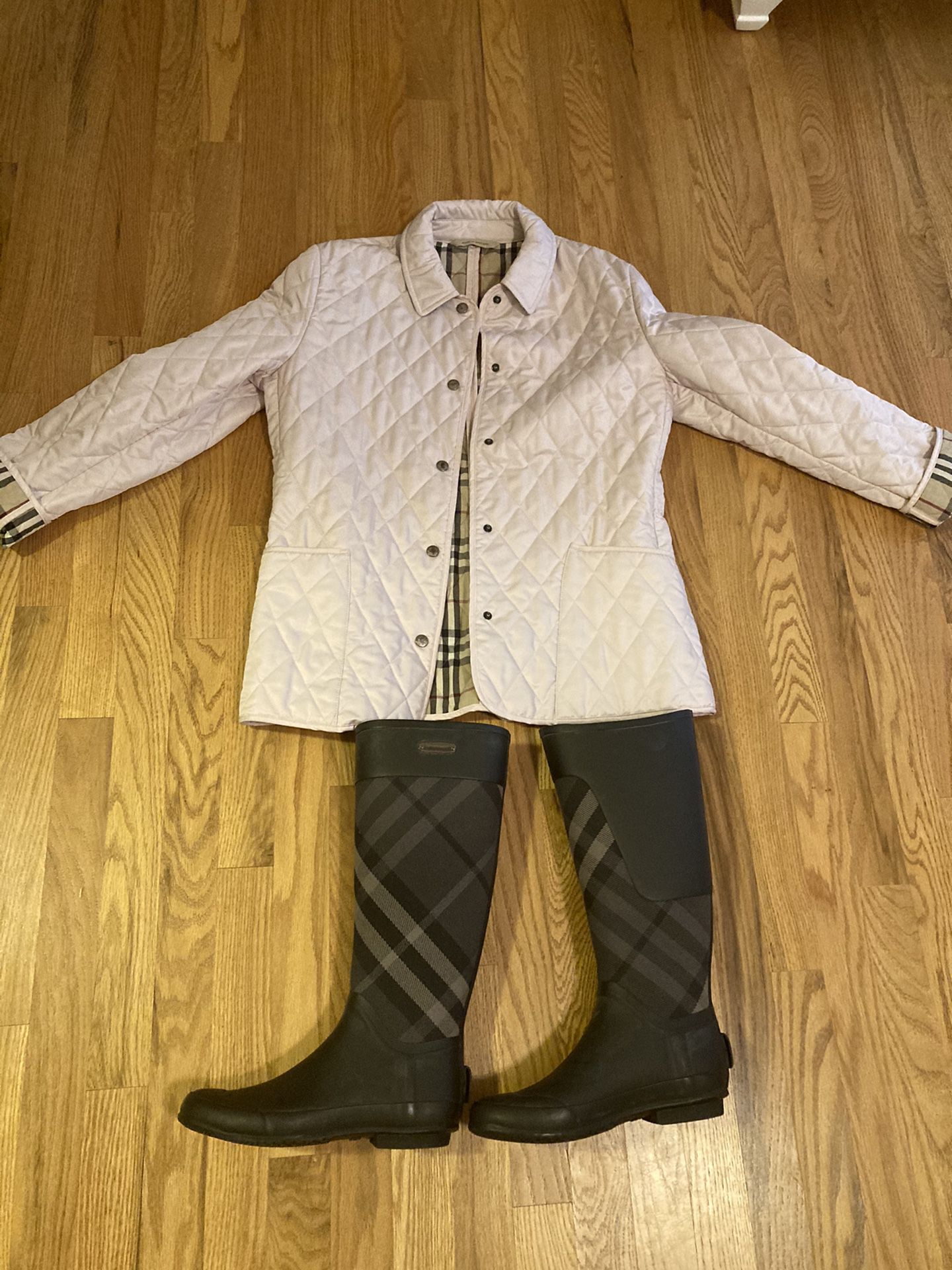 Burberry boots and jacket