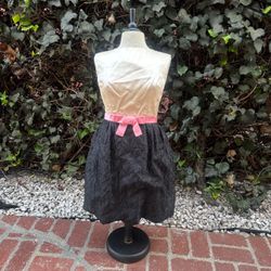 1950s Balletcore Dress Taffeta Bubble Skirt Formal Cocktail Satin Bodice Hepburn Jackie O.