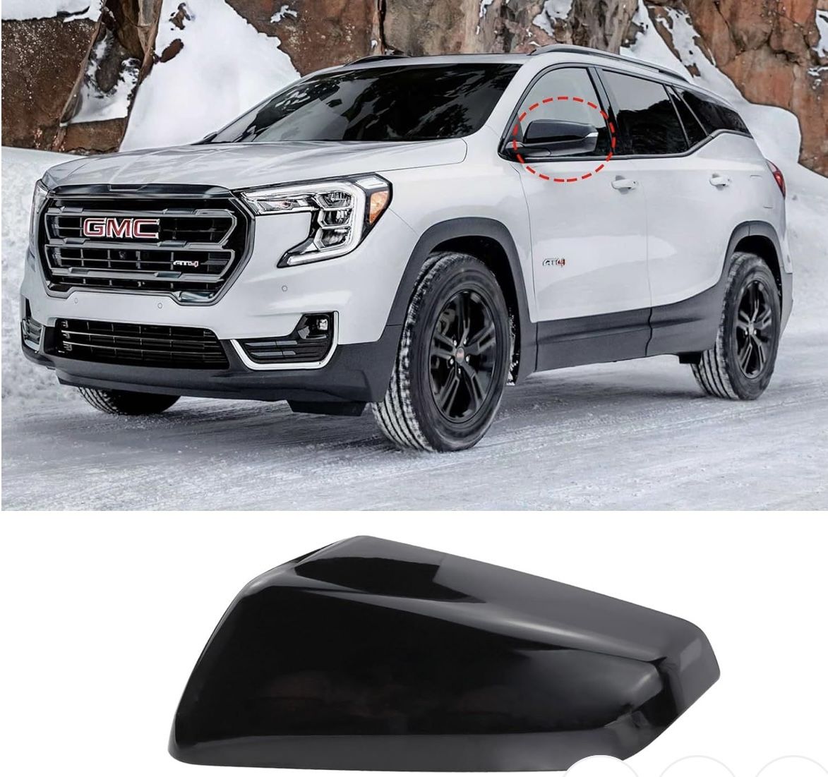 Left Driver Side Exterior Mirror Cap Cover Rearview Mirror Cover Trim Fit for 2018 2019 2020 2021 2022 2023 Chevrolet Equinox & GMC Terrain Replace