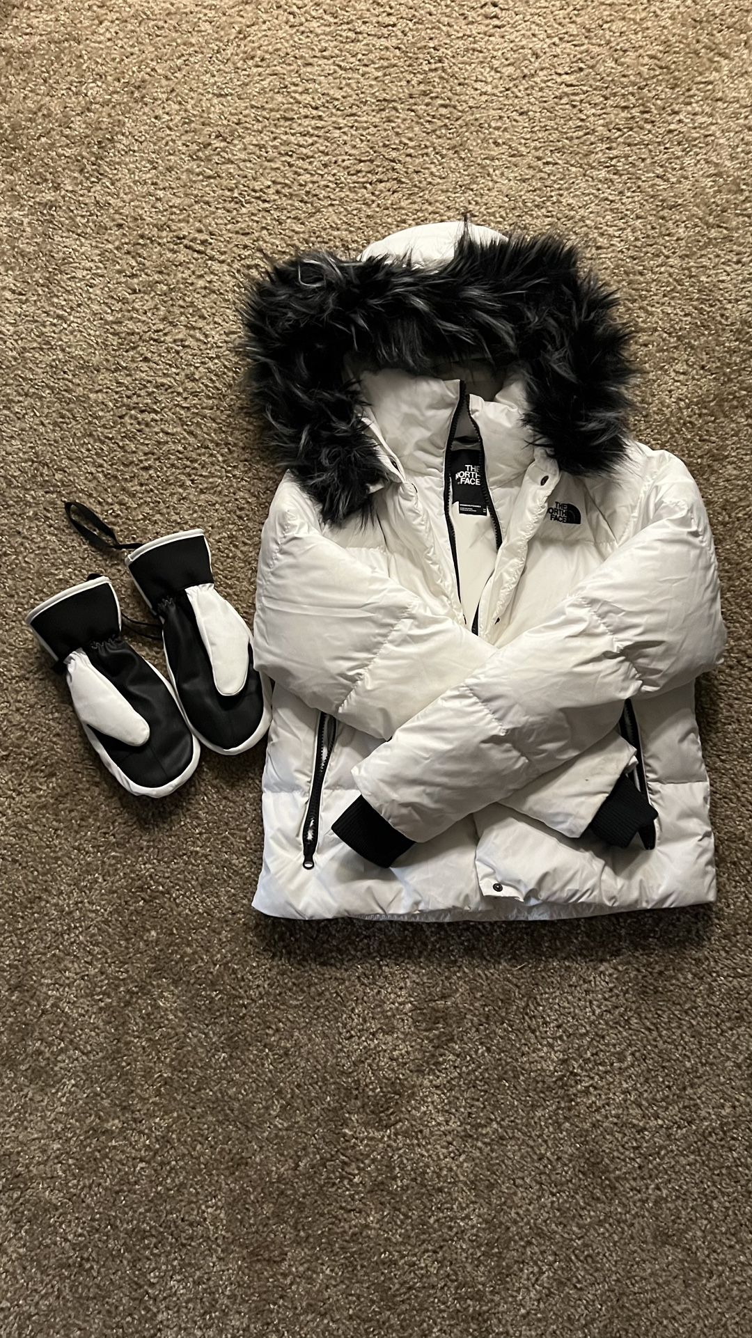 North Face jacket & mittens