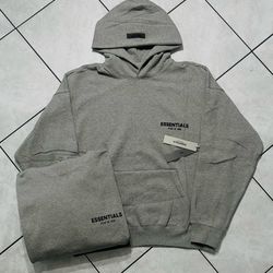 Essentials Hoodie Dark Oat Size Large