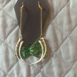 Guitar Pic And Snake Bone Earrings… 