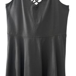 HOLLISTER Gray Strappy Knit Skater Dress Women’s Size Large NWOT