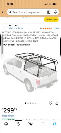 Black rack for pick up universal fit