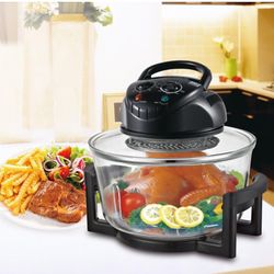 Quart 1200W Halogen Tabletop Countertop Convection Cooking Toaster Oven,Matt Black