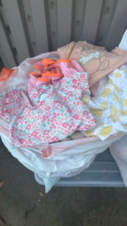 Vendo 2 bolsas de ropa de niña 3/6/9/12 meses toda pie $15 son 120 piezas hay de todo
