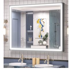 Black LED Vanity Or Wall Bathroom Mirror 40x30